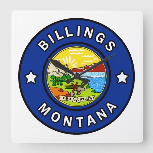 Billings Montana Square Wall Clock (Front)