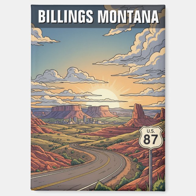 Billings Montana Travel Magnet (Front)