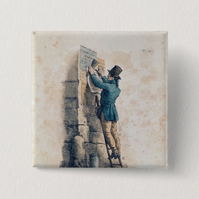Billposter 2 Inch Square Button (Front)