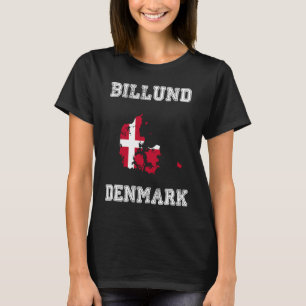 Billund Denmark Vintage Denmark Flag Map T-Shirt