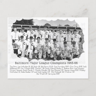 BILLY BIRKS 1965-66 BASEBALL     -   Postcar Postcard