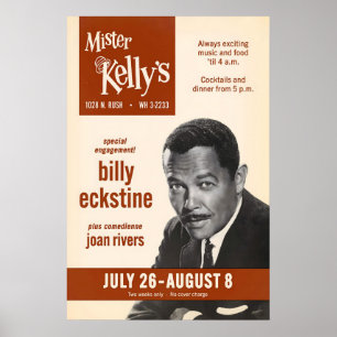 Billy Eckstine jazz poster - Mister Kelly's