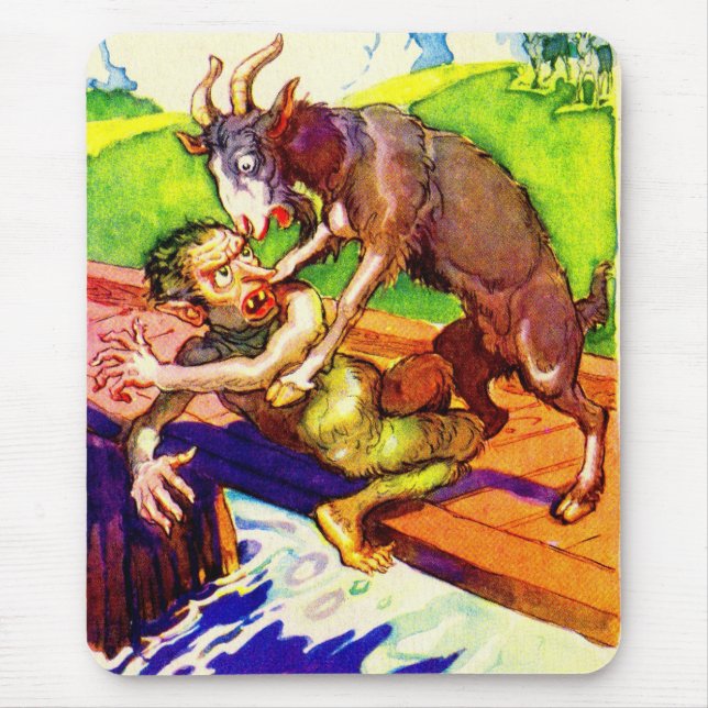 billy goat gruff and troll mouse pad (Front)