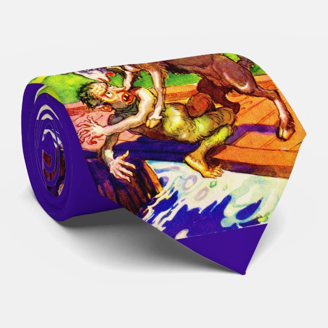 billy goat gruff and troll tie (Rolled)