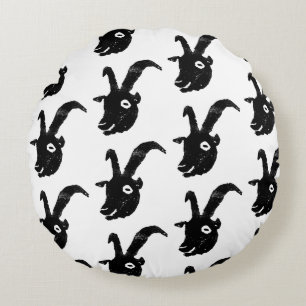 Billy Goat Potato Print Round Pillow