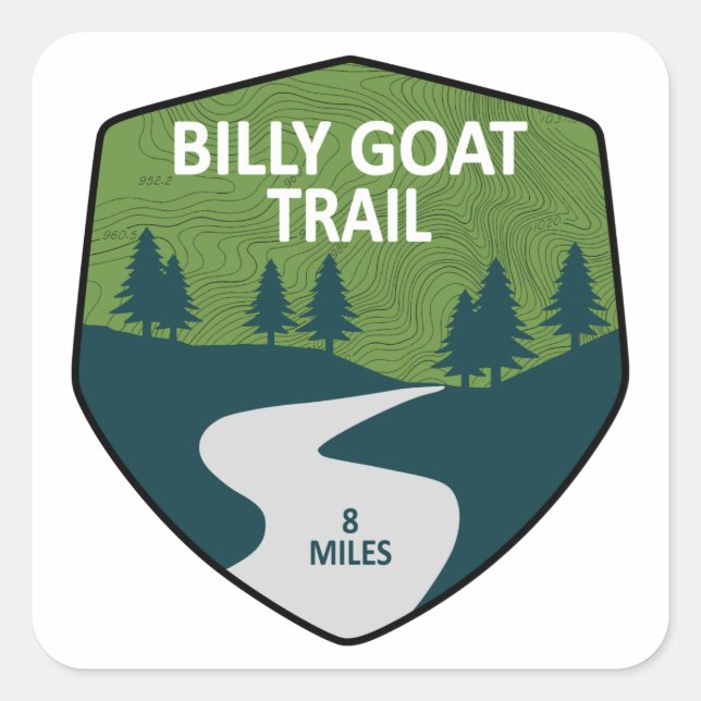 Billy Goat Trail Maryland Square Sticker (Front)