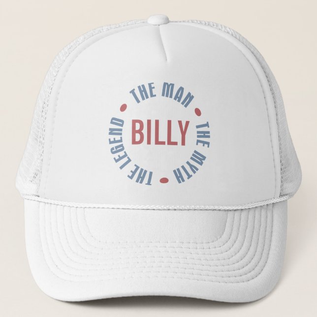 Billy Man Myth Legend Customizable Trucker Hat (Front)