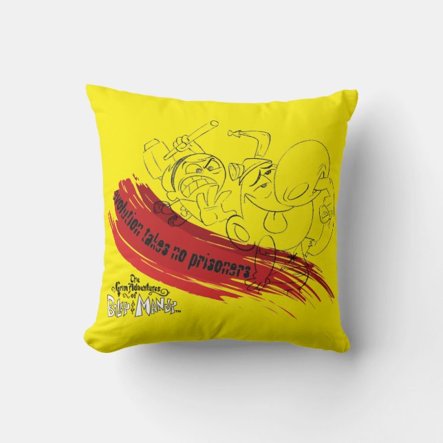 Billy & Mandy - Evolution Takes No Prisoners Throw Pillow (Front)