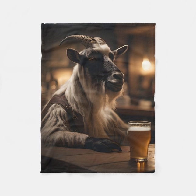 Billy the Kid: A Goat Walks into a Bar, Fleece Blanket (Front)