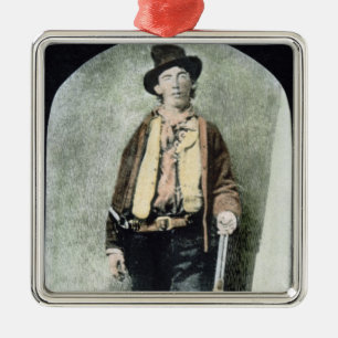 Billy the Kid (coloured engraving) Metal Ornament