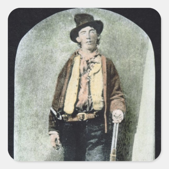 Billy the Kid (coloured engraving) Square Sticker (Front)