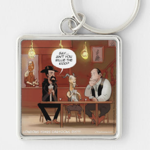 Billy The Kid? Funny Goat Cartoon Keychain