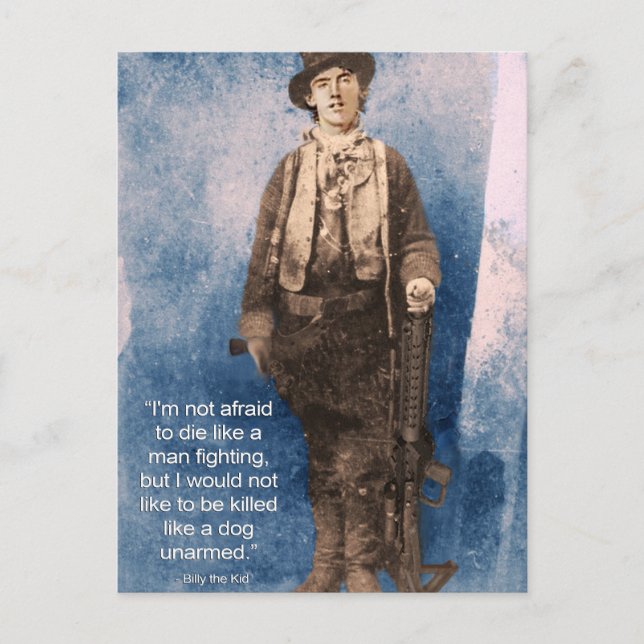 Billy the Kid Quote Postcard (Front)