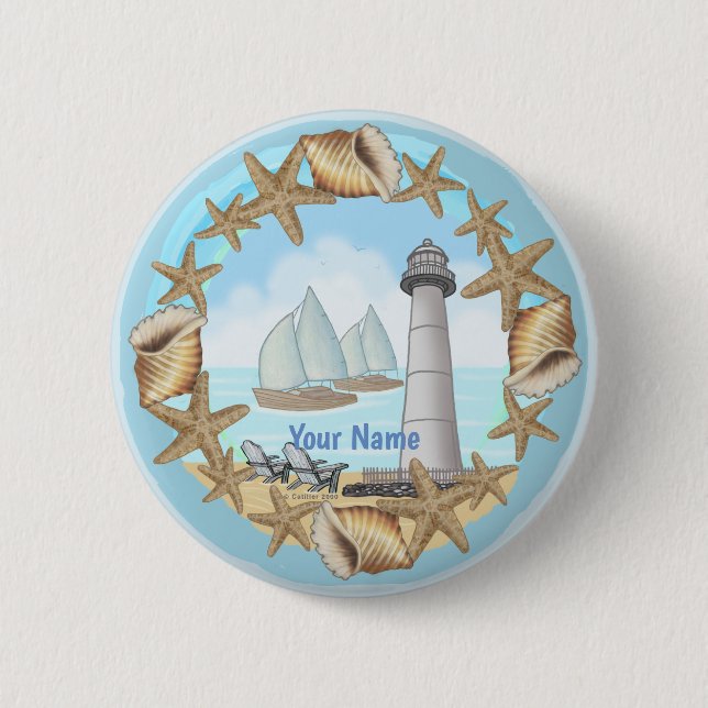 Biloxi Lighthouse  2 Inch Round Button (Front)