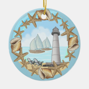 Biloxi Lighthouse Ceramic Ornament