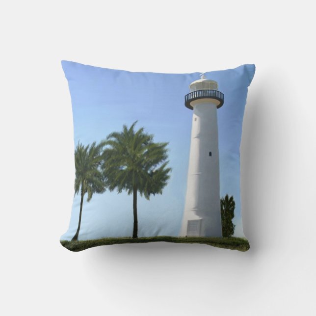 biloxi lighthouse throw pillow (Front)