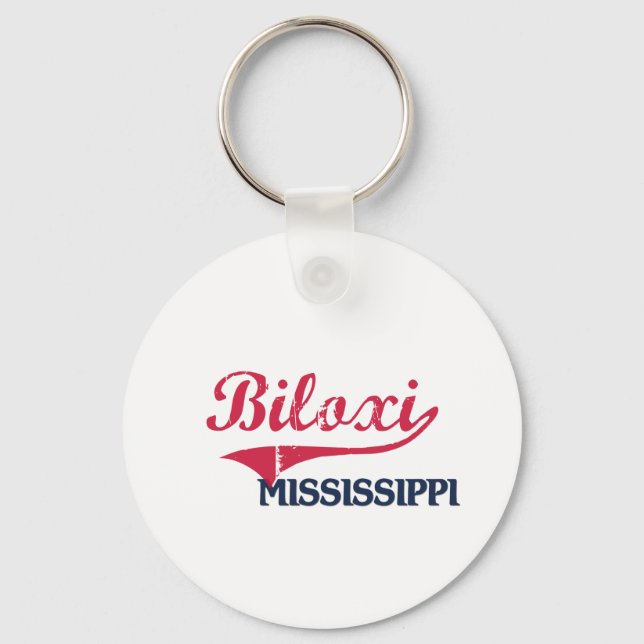 Biloxi Mississippi City Classic Keychain (Front)