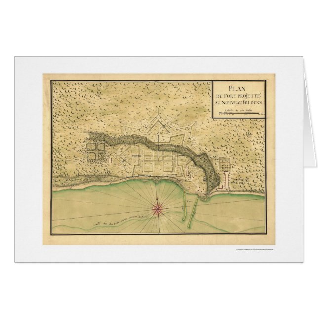 Biloxi Mississippi Fortification Map 1721 (Front Horizontal)