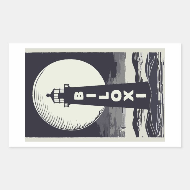 Biloxi Mississippi Lighthouse Moon Sticker (Front)