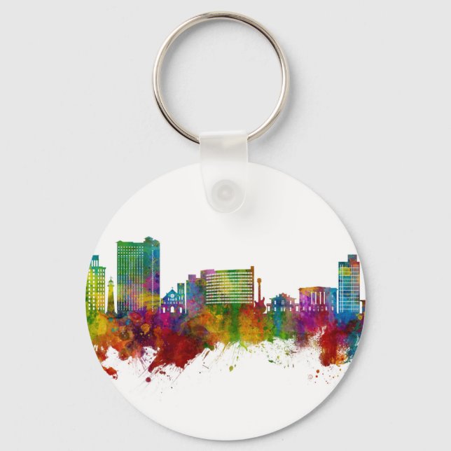 Biloxi Mississippi Skyline Keychain (Front)
