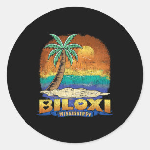 Biloxi Mississippi Vintage Distressed Souvenir Classic Round Sticker