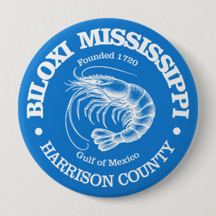 Biloxi (shrimp) 4 inch round button