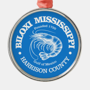 Biloxi (shrimp) metal ornament