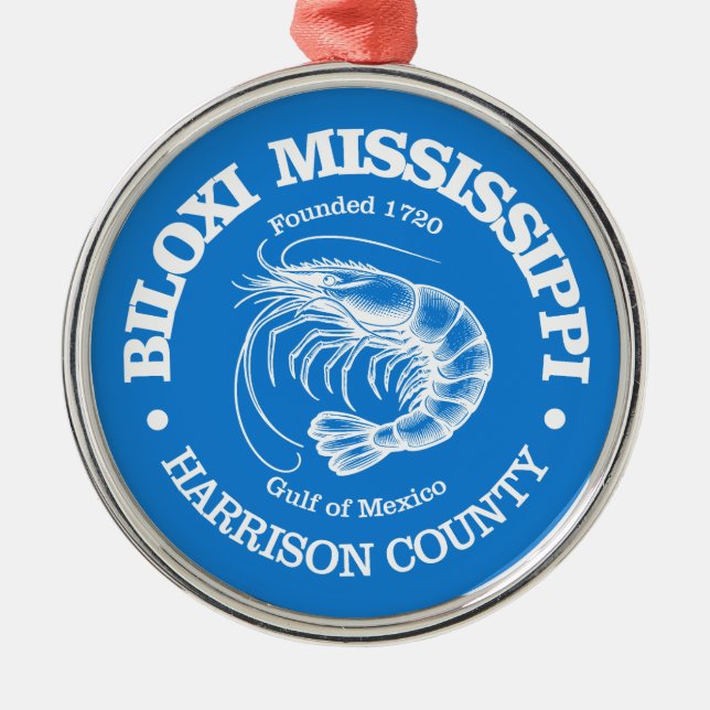 Biloxi (shrimp) metal ornament (Front)
