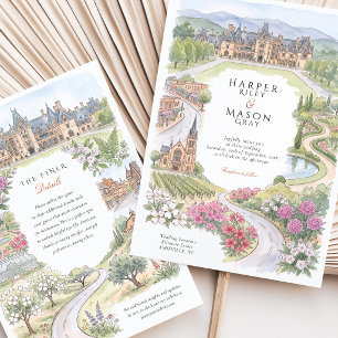 Biltmore Estate Chateau Winery Asheville Wedding Invitation