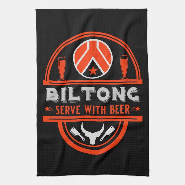 Biltong And Beer Kitchen Towel (Vertical)