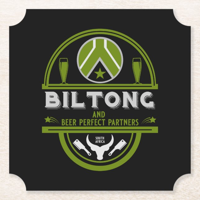 Biltong And Beer Paper Coaster (Front)