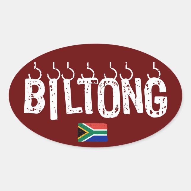 Biltong South Africa Lekker Food Dry Wors Oval Sti Oval Sticker (Front)