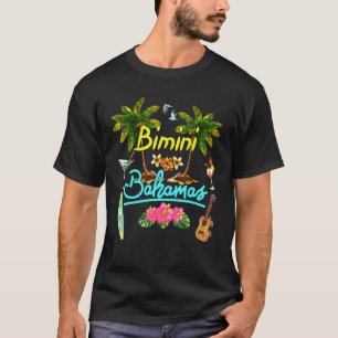 Bimini Bahamas Beach Summer Palm Surf Sun Set Palm T-Shirt