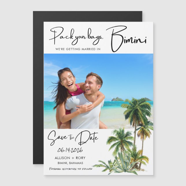 Bimini Bahamas Destination Wedding Save the Date (Front/Back)