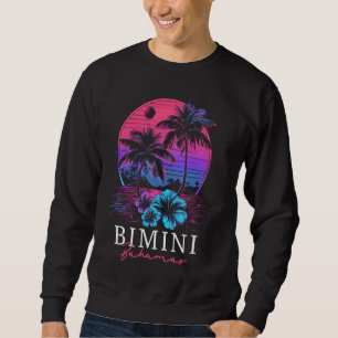 Bimini Bahamas Hibiscus Flowers Beach Surfer Souve Sweatshirt
