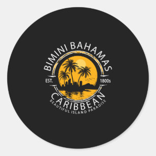 Bimini beach bahamas vacation caribbean tropical classic round sticker
