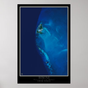 Bimini Island Bahamas From Space Satellite Map Poster