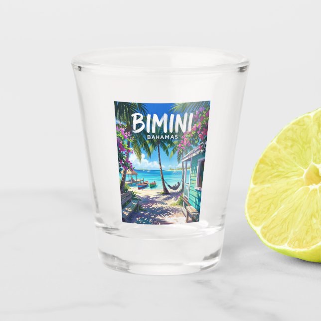 Bimini Islands Bahamas Shot Glass (Front)