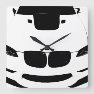 ~Bimmer~ WALL CLOCK, POP ART, CUSTOMIZE IT! Square Wall Clock