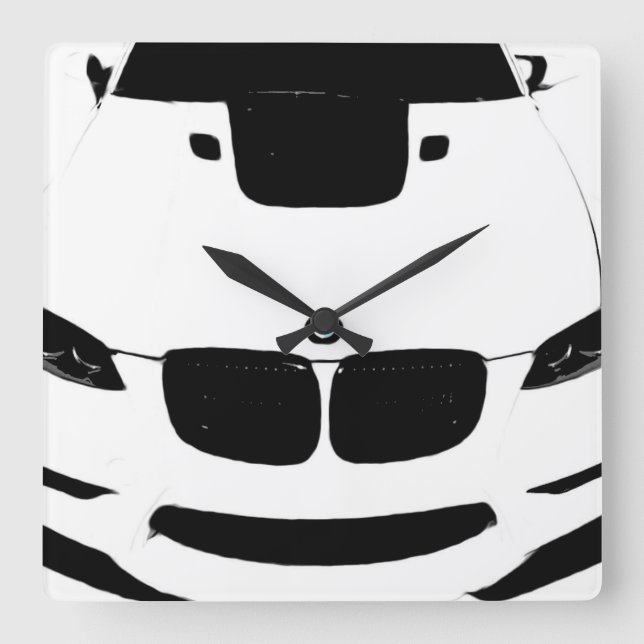 ~Bimmer~ WALL CLOCK, POP ART, CUSTOMIZE IT! Square Wall Clock (Front)