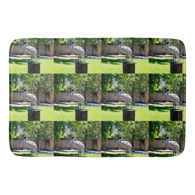Bin Chicken (ibis) On A Tree Stump,   Bath Mat (Front)