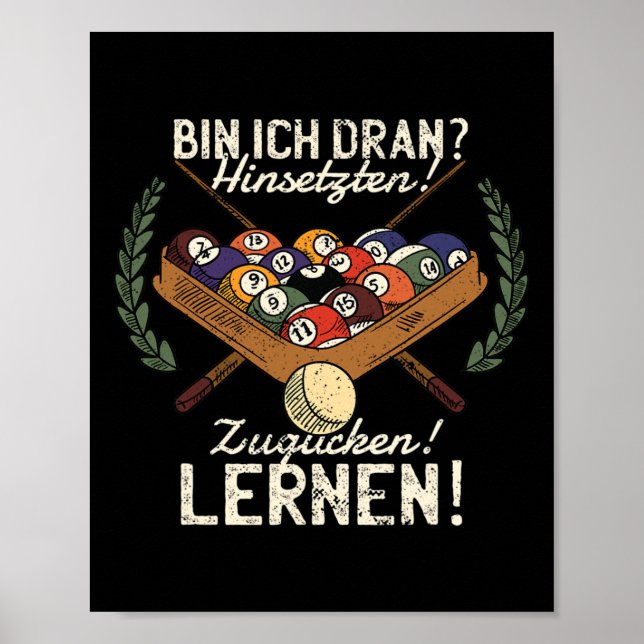 Bin Ich Dran Sitten! Zugucken! Learn! Billiards Sn Poster (Front)