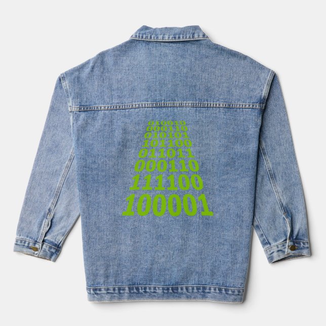 Binary 010101 Code  Denim Jacket (Back)