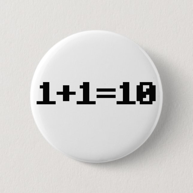 Binary 2 Inch Round Button (Front)