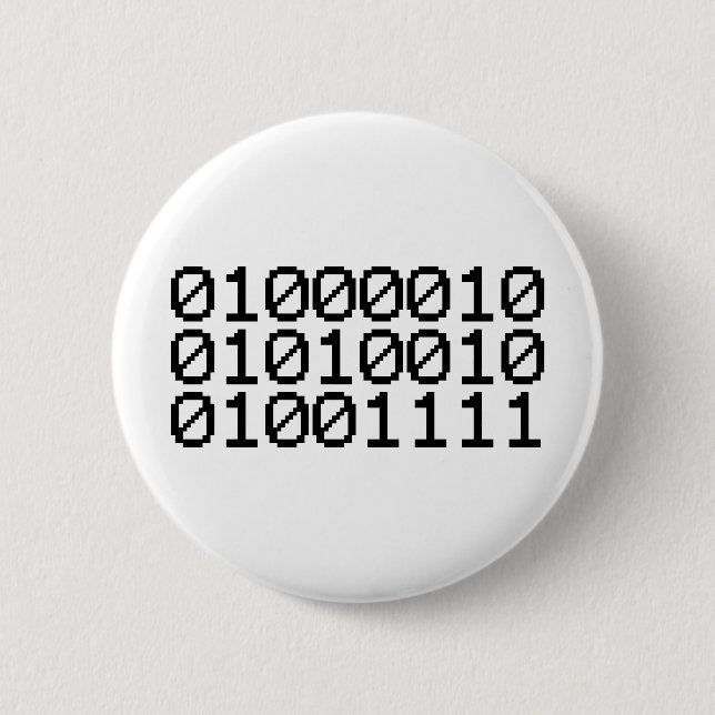 BINARY BRO 2 INCH ROUND BUTTON (Front)