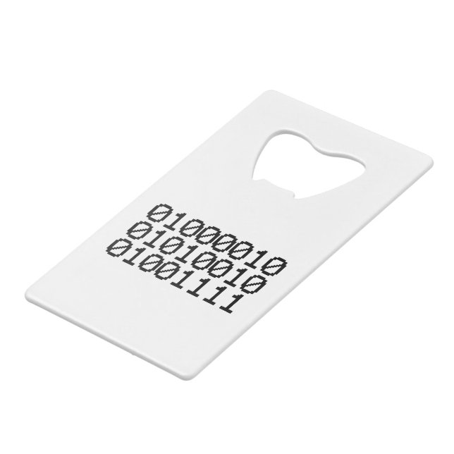 BINARY BRO CREDIT CARD BOTTLE OPENER (Front Angled)