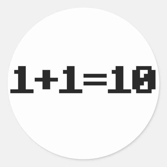 Binary Classic Round Sticker (Front)