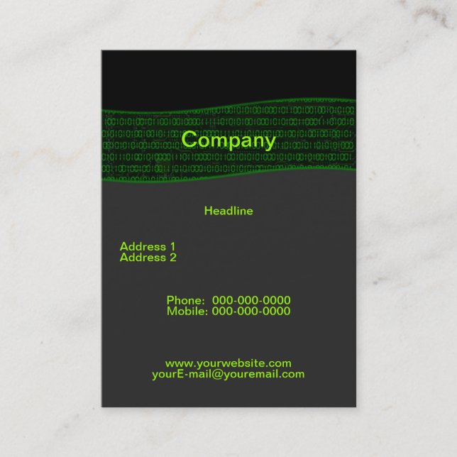 Binary Code Business Card (Front)