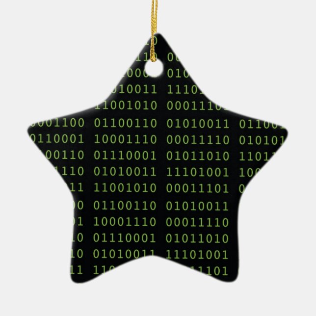 Binary Code Ceramic Ornament (Front)