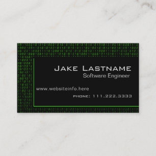 Binary Code Computer Green Business Card